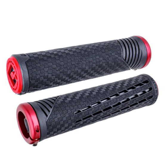 Gripy - ODI CF Lock-On - Pearl Black / Red