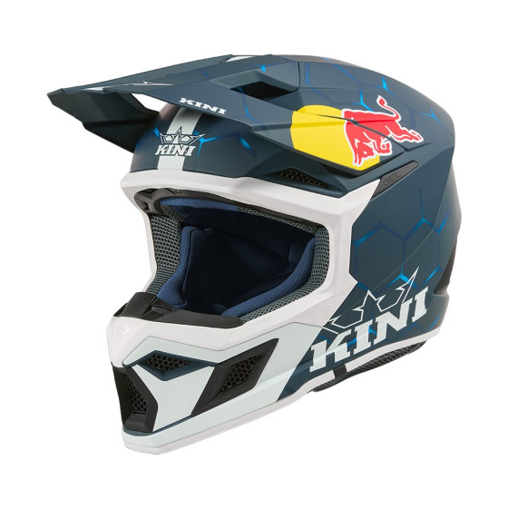 Integrální přilba - KINI Red Bull MX3 1.0 2025 - modrá/bílá