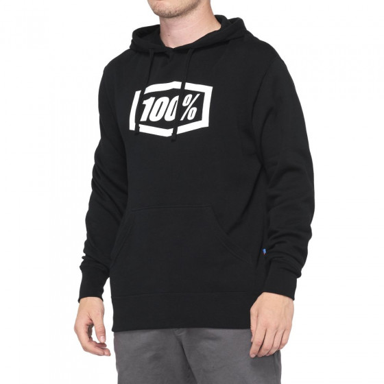 Mikina - 100% Icon Pullover Hoodie Fleece - Black