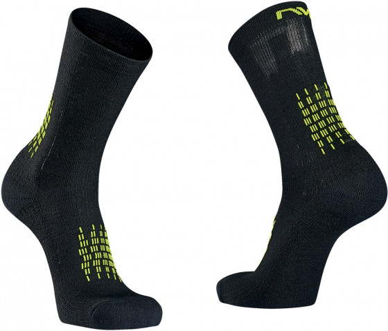Pánské ponožky Northwave Fast Winter High Sock Black/Yellow Fluo S