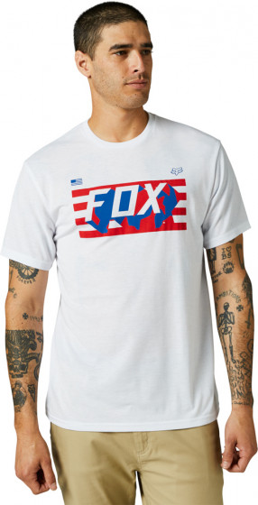 Pánské triko Fox Rwt Flag Ss Tech Tee Optic White L