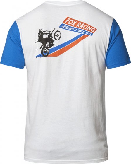 Pánské triko Fox Sending It Ss Premium Tee White/Blue S