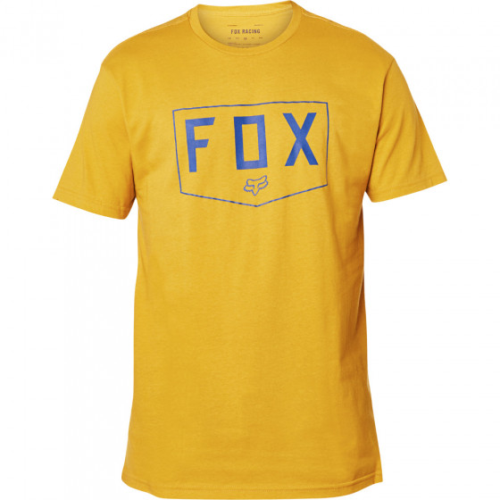 Pánské triko Fox Shield Ss  Premium Tee Mustard 2X