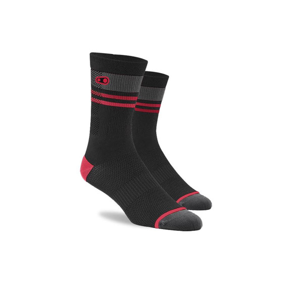 Ponožky - CRANKBROTHERS Icon MTB Sock - Black/Red/Grey