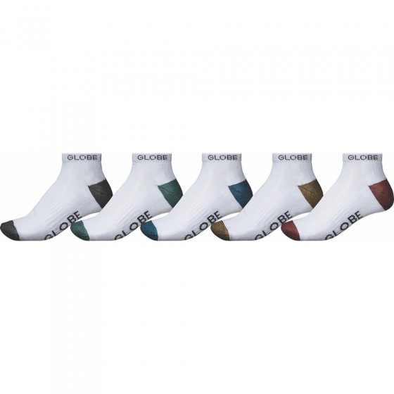 Ponožky Globe Ingles Ankle Sock 5 Pack White 7-11