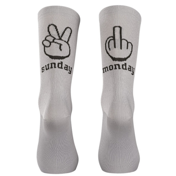 Ponožky - NORTHWAVE Sunday Monday Sock - Light Grey / Forest Green