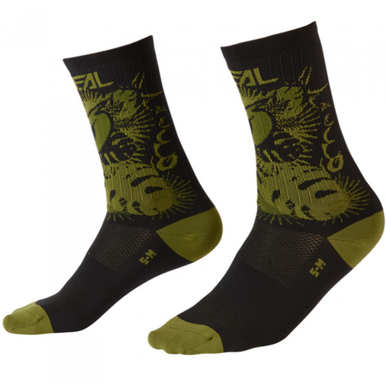 Ponožky - O'NEAL Plant -  černá/zelená