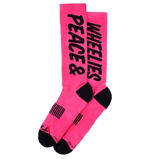 Ponožky - TROY LEE DESIGNS Performance Peace & Wheelies - Fuscia