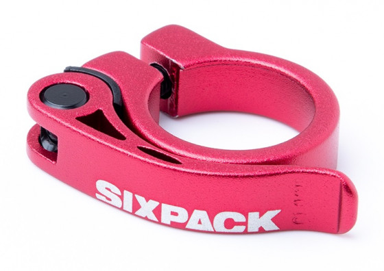Sedlová objímka Sixpack Menace 31,8 mm červená