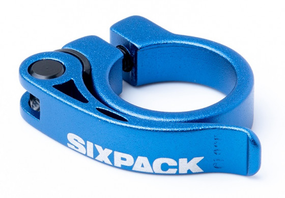 Sedlová objímka Sixpack Menace 31,8 mm modrá