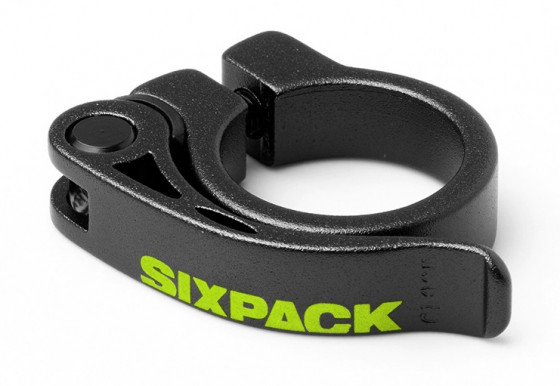 Sedlová objímka Sixpack Menace 34,9 mm černá/žlutá