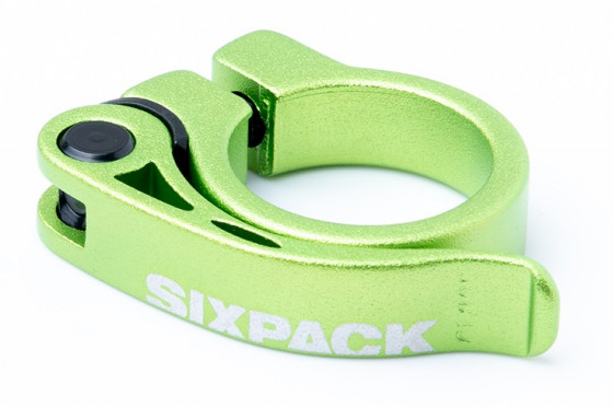 Sedlová objímka Sixpack Menace 34,9 mm zelená