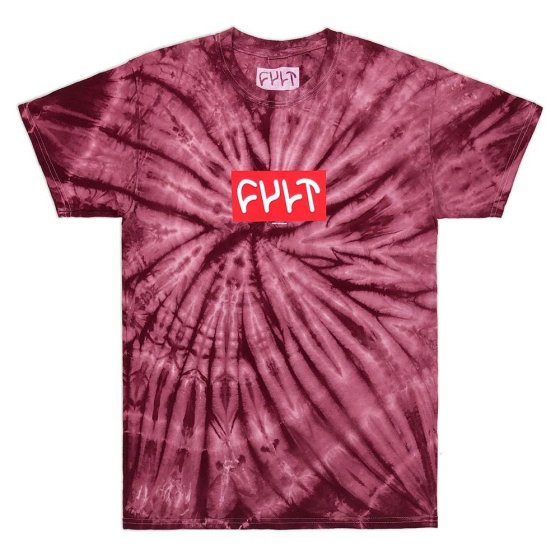 Triko - CULT Logo 18 - červená  tie-dye