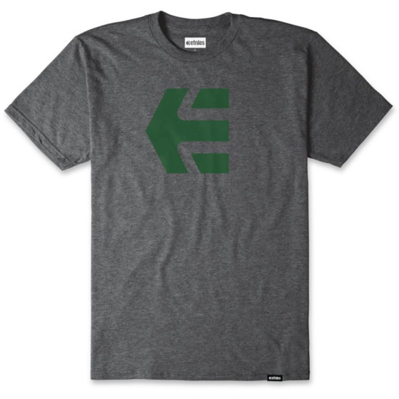 Triko - ETNIES Icon Tee - Grey / Green