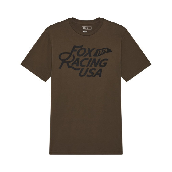 Triko - FOX Fox Flag Ss Prem Tee 2025 - Military Green