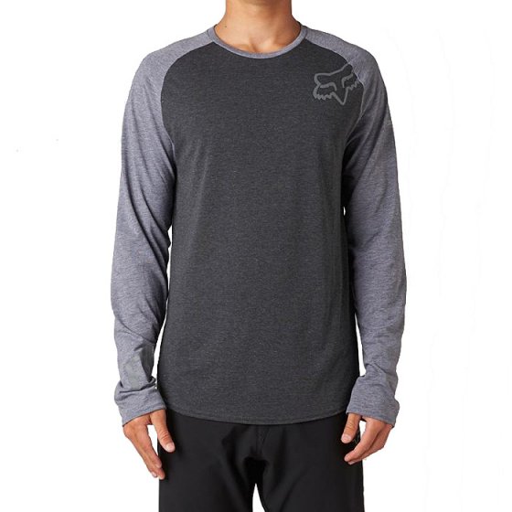Triko - FOX Gravity LS Tech Tee 2014 - černá žíhaná