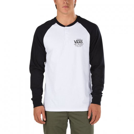 Triko - VANS Denton Long Sleeve 2017 - černobílá