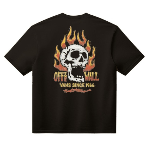 Triko - VANS Off The Wall Fever Ss Tee - Black