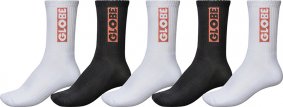 Ponožky - GLOBE Bar Crew Sock 5 Pack Assorted 