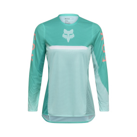 Dámský dres - FOX Flexair Fracture Jersey LS 2025 - Aqua Blue