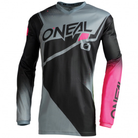 Dámský dres - O'NEAL Element RACEWEAR 2022 - černá/šedá/růžová
