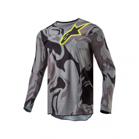 Dres - ALPINESTARS Racer Tactical 2024 - šedá camo / fluo žlutá