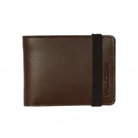Peněženka - VOLCOM Halfstone Lth 2F Wlt - Brown