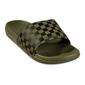 Pantofle - VANS La Costa Slide-On - Checkerboard Olive Green