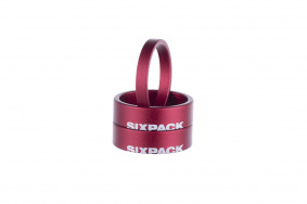 Podložky pod představec - SIXPACK Menace 1-1,8" - červená