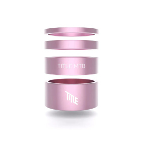 Podložky pod představec - TITLE Alloy Headset Spacer Kit - Pink