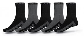 Ponožky - GLOBE Crew Sock 5 Pack - Black / Grey 