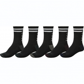 Ponožky - GLOBE Carter Crew Sock 5 Pack Assorted - Černá