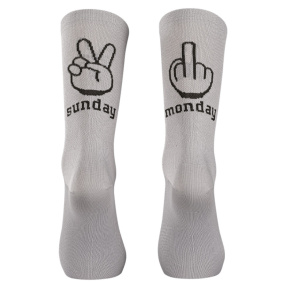 Ponožky - NORTHWAVE Sunday Monday Sock - Light Grey / Forest Green