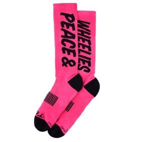 Ponožky - TROY LEE DESIGNS Performance Peace & Wheelies - Fuscia