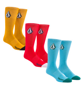 Ponožky - VOLCOM Full Stone Sock 3-Pack 2025 - Mix