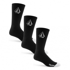 Ponožky - Volcom Full Stone Sock 3-Pack - Black