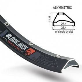Ráfek MTB - BLACK JACK 29" Ready 27 Asymetric  černá - 32 děr