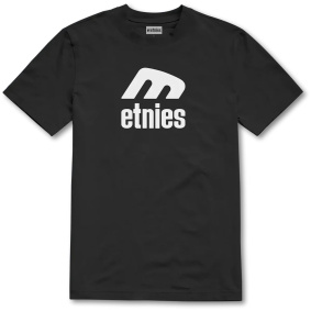 Triko - ETNIES Icon E Tee - Black/White