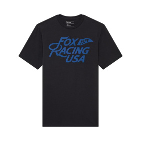 Triko - FOX Fox Flag Ss Prem Tee 2025 - Black